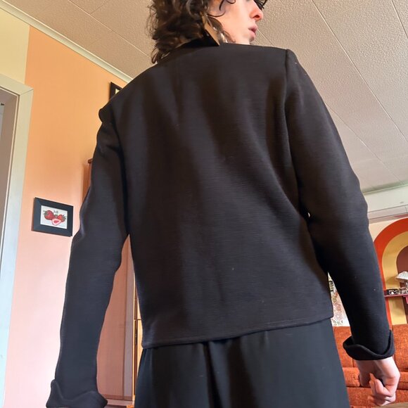1950s Pure virgin wool Brigus Knitting Mills black fully-fashioned blazer! - Picture 8 of 16
